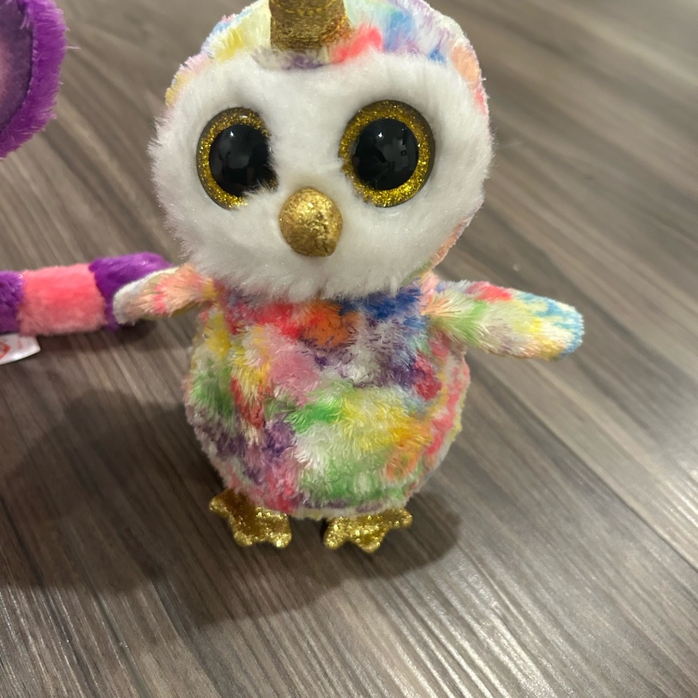 TY Beanie Boos Rainbow Owl Unicorn Plush – Glitter Eyes